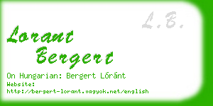 lorant bergert business card